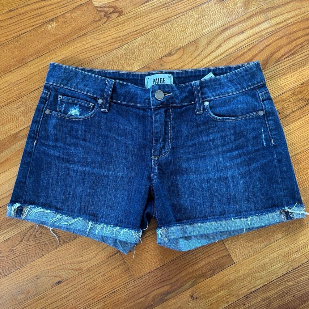 PAIGE Low Rise Denim Shorts Womens 27